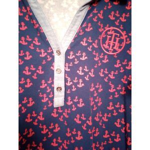 Tommy Hilfiger Dress Womens Size 2X Blue Red Anchor Nautical Casual